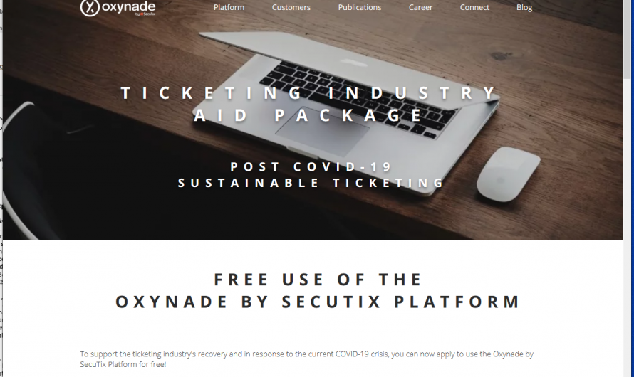 Oxynade by SecuTix bietet kostenlose Nutzung der Ticketplattform bis April 2021